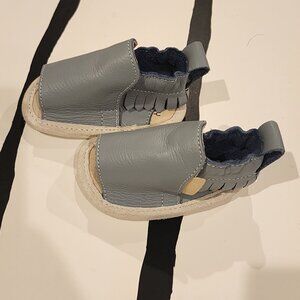 Boumy Blue Leather Newborn Sandals - Size XS